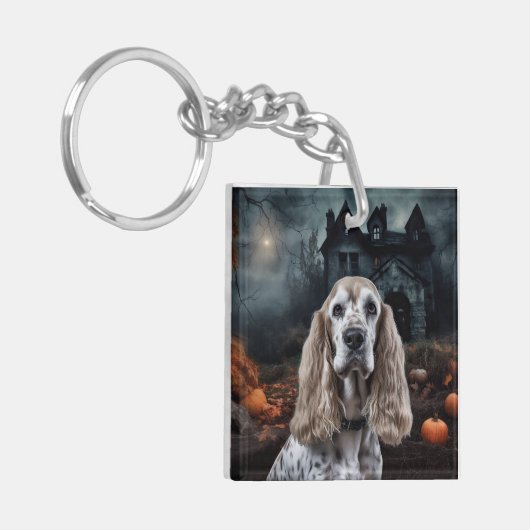 Cocker Spaniel Halloween Scary Sleutelhanger (Voorkant Links)