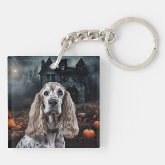 Cocker Spaniel Halloween Scary Sleutelhanger (Achterkant)