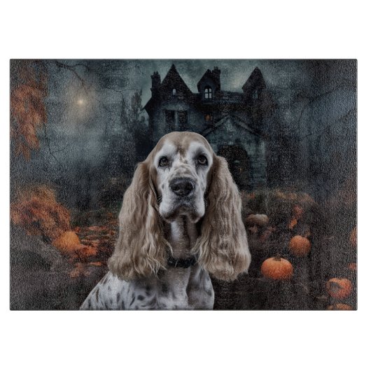 Cocker Spaniel Halloween Scary Snijplank (Voorkant)