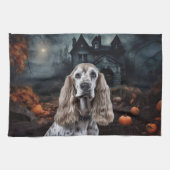 Cocker Spaniel Halloween Scary Theedoek (Horizontaal)