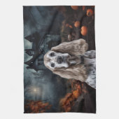 Cocker Spaniel Halloween Scary Theedoek (Verticaal)
