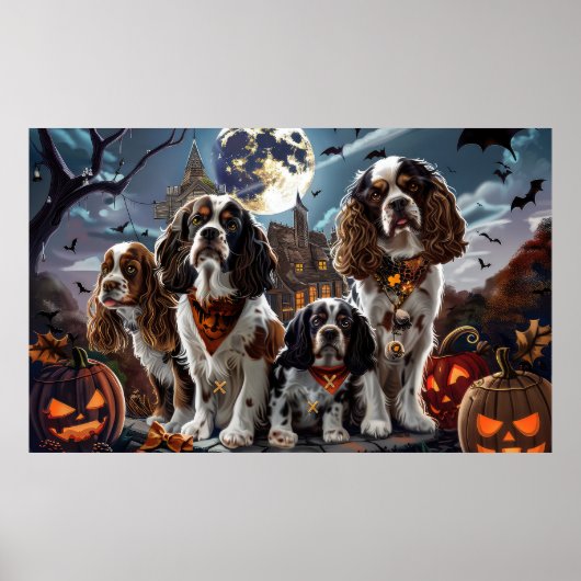 Cocker Spaniel Halloween Spokengeest Poster (Voorkant)