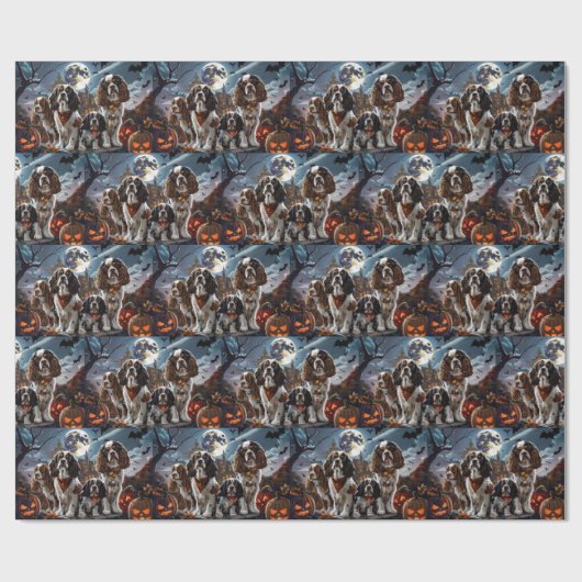 Cocker Spaniel Halloween Spooky Cadeaupapier (Vlak)