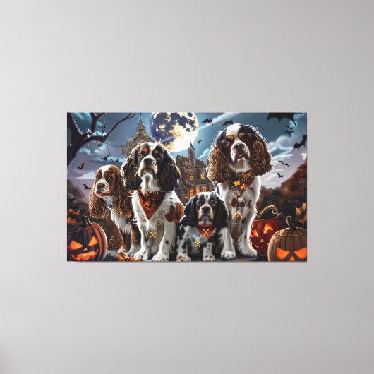 Cocker Spaniel Halloween Spooky Canvas Afdruk (Voorkant)