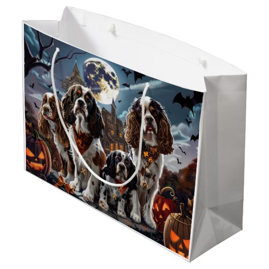 Cocker Spaniel Halloween Spooky Groot Cadeauzakje (Achterkant Gekanteld)