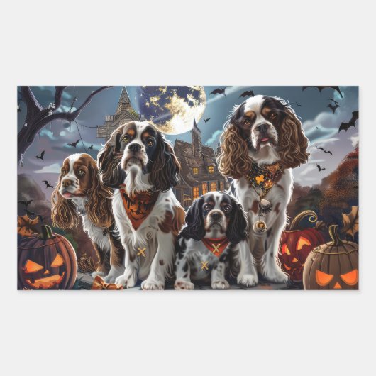 Cocker Spaniel Halloween Spooky Rechthoekige Sticker (Voorkant)