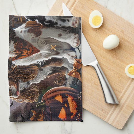 Cocker Spaniel Halloween Spooky Theedoek (Quarter Fold)