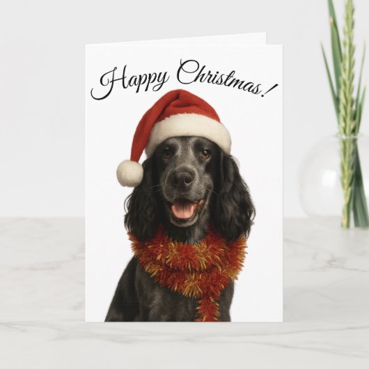 Cocker Spaniel Happy Christmas Dog greetings card Feestdagen Kaart (Voorkant)
