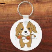Cocker Spaniel Happy Halloween Dog Costume Keychai Sleutelhanger (Voorkant)