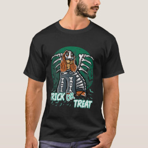 Cocker Spaniel Happy Halloween kostuum Skelet Lo T-shirt