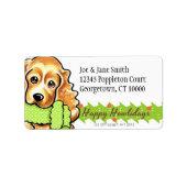 Cocker Spaniel Happy Howlidays Etiket (Voorkant)