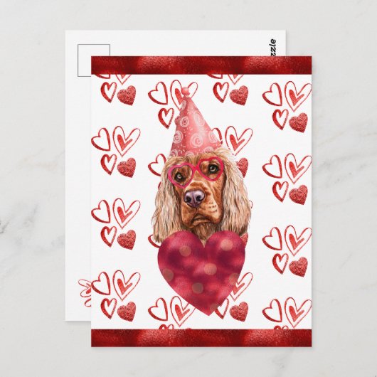 Cocker Spaniel Heart Hondenliefhebber Valentijn Gi Briefkaart (Voorkant / Achterkant)