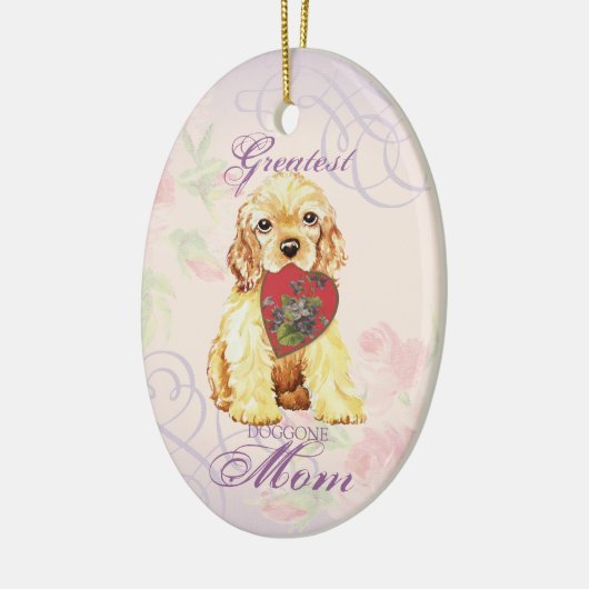 Cocker Spaniel Heart Mam Keramisch Ornament (Links)