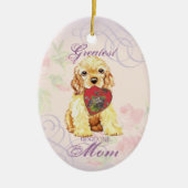 Cocker Spaniel Heart Mam Keramisch Ornament (Voorkant)