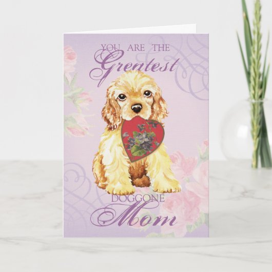 Cocker Spaniel Heart mama Kaart (Voorkant)