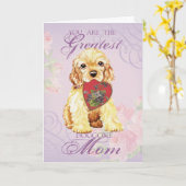 Cocker Spaniel Heart mama Kaart (Gele Bloem)