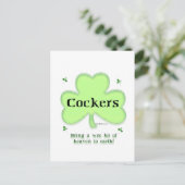 Cocker Spaniel Heaven; St. Patrick's Day Cocker Briefkaart (Staand voorkant)