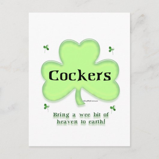 Cocker Spaniel Heaven; St. Patrick's Day Cocker Briefkaart (Voorkant)