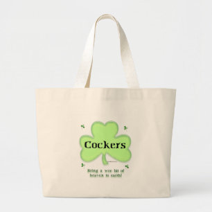 Cocker Spaniel Heaven; St. Patrick's Day Cocker Grote Tote Bag