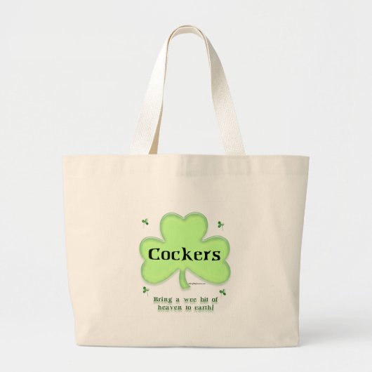 Cocker Spaniel Heaven; St. Patrick's Day Cocker Grote Tote Bag (Voorkant)