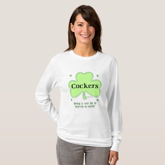 Cocker Spaniel Heaven; St. Patrick's Day Cocker T-shirt (Voorkant volledig)