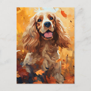 Cocker Spaniel Herfst Thanksgiving Briefkaart