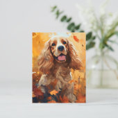Cocker Spaniel Herfst Thanksgiving  Briefkaart (Staand voorkant)