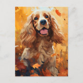 Cocker Spaniel Herfst Thanksgiving Briefkaart (Voorkant)