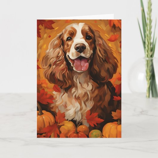 Cocker Spaniel Herfst Thanksgiving Kaart (Voorkant)