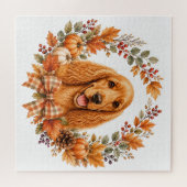 Cocker Spaniel Herfstkrans Legpuzzel (Horizontaal)