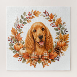 Cocker Spaniel Herfstkrans Legpuzzel