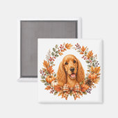 Cocker Spaniel Herfstkrans Magneet (Voorkant / Achterkant)