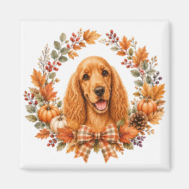 Cocker Spaniel Herfstkrans Magneet