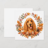 Cocker Spaniel Herfstkrans Notitiekaartje (Voorkant / Achterkant)