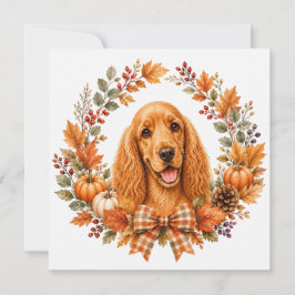 Cocker Spaniel Herfstkrans Notitiekaartje