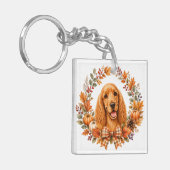 Cocker Spaniel Herfstkrans Sleutelhanger (Voorkant Links)
