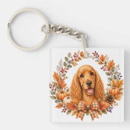 Cocker Spaniel Herfstkrans Sleutelhanger