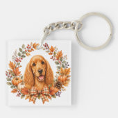 Cocker Spaniel Herfstkrans Sleutelhanger (Achterkant)