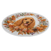 Cocker Spaniel Herfstkrans Snijplank (Hoek)