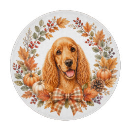 Cocker Spaniel Herfstkrans Snijplank