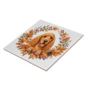 Cocker Spaniel Herfstkrans Tegeltje (Zijkant)