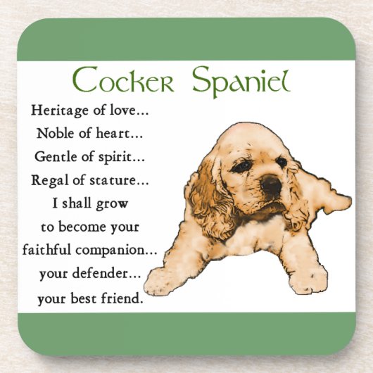 Cocker Spaniel Heritage of Love Bier Onderzetter (Voorkant)