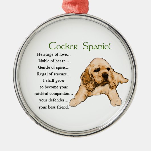 Cocker Spaniel Heritage of Love Metalen Ornament (Voorkant)