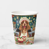 Cocker Spaniel Holiday Baking: Feestelijke Kerst Papieren Bekers (Voorkant)