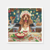 Cocker Spaniel Holiday Baking: Feestelijke Kerst Servet (Voorkant)
