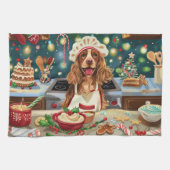 Cocker Spaniel Holiday Baking: Feestelijke Kerst Theedoek (Horizontaal)