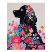 Cocker Spaniel Hond en Bloemen 004 - Kleerjuweel Perfect Poster (Voorkant)
