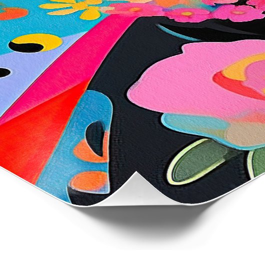 Cocker Spaniel Hond en Bloemen 005 - Kleerjuweel Perfect Poster (Hoek)