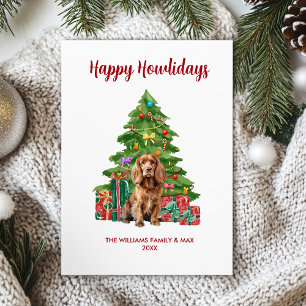Cocker Spaniel Hond Familie Kerstmis Feestdagenkaart