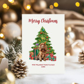 Cocker Spaniel Hond Familie Kerstmis Feestdagenkaart